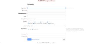 Register - Field Trial Management System
