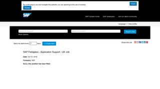 SAP Fieldglass - Application Support - UK Job