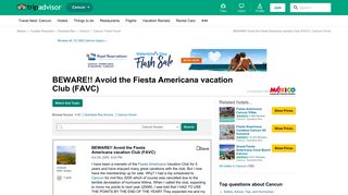 BEWARE!! Avoid the Fiesta Americana vacation Club (FAVC) - Cancun ...