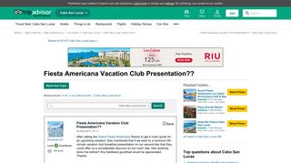 Fiesta Americana Vacation Club Presentation?? - Cabo San Lucas ...