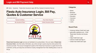 Fiesta Auto Insurance Login, Bill Pay, Quotes & Customer Service ...