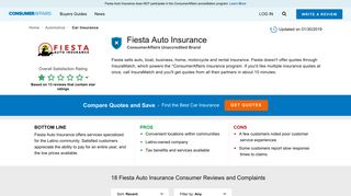 Top 18 Reviews and Complaints about Fiesta Auto Insurance