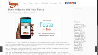 Back to Basics and Hello Fiesta – Tango