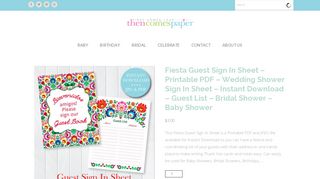 Fiesta Guest Sign In Sheet – Printable PDF – Wedding Shower Sign In ...