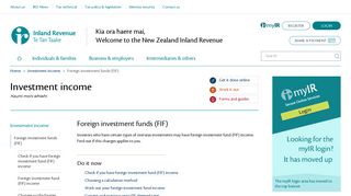 Foreign investment funds (FIF) (Investment income) - IRD