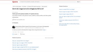 How to sign in to EA Origin in FIFA 14 - Quora