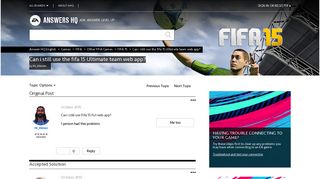 Solved: Can i still use the fifa 15 Ultimate team web app? - Answer HQ