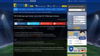 FIFA 16 Web App Login Tutorial - Fifaah.com