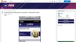 Access the FIFA 18 web app from smartphone - optimized for mobile ...