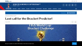 2018 FIFA World Cup Russia™ - News - Last call for the Bracket ...