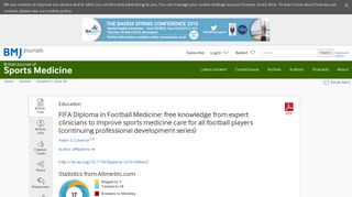 FIFA Diploma in Football Medicine: free knowledge from expert ...