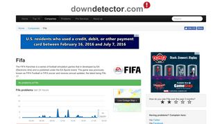 Fifa down? Current problems and outages | Downdetector