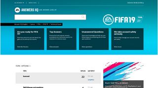 FIFA 19 | Forum | Technical Issues | EA Answers HQ | EN