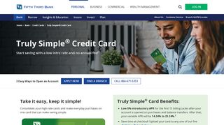 Truly Simple® Credit Card | Fifth Third Bank