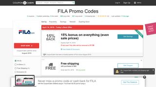 15% Off FILA Coupons & Promo Codes - February 2019 - Coupon Cabin