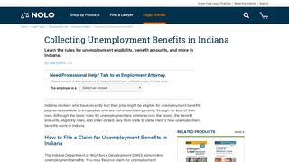 Collecting Unemployment Benefits in Indiana | Nolo.com