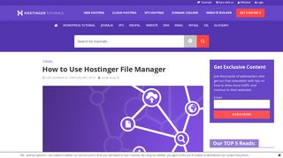 How to Use Hostinger File Manager