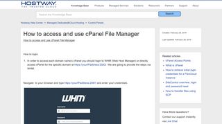 How to access and use cPanel File Manager – Hostway Help Center
