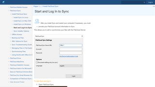 Start and Log In to Sync - FileCloud - FileCloud Support