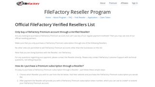 Resellers - FileFactory