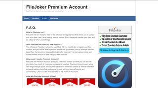 FileJoker Frequently Asked Questions | FileJoker Premium Account