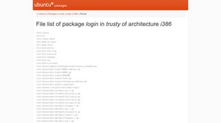 Ubuntu – File list of package login/trusty/i386