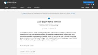 Auto-Login from a website | FileMaker Community