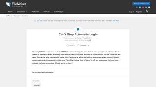 Can't Stop Automatic Login | FileMaker Community