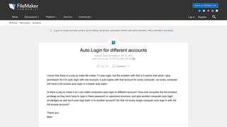 Auto Login for different accounts | FileMaker Community