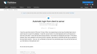 Automatic login from client to server | FileMaker Community
