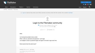 Login to the Filemaker community | FileMaker Community