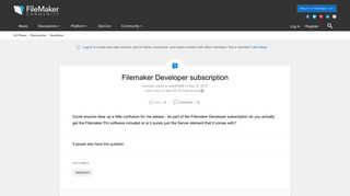 Filemaker Developer subscription | FileMaker Community