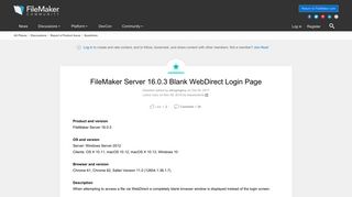 FileMaker Server 16.0.3 Blank WebDirect Login Page | FileMaker ...