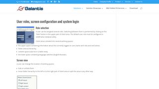 User roles, screen configuration and system login - FileNET - Galantis