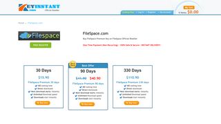 FileSpace premium account, FileSpace reseller paypal - KeyInstant.com