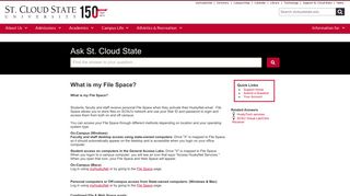 What is my File Space? - Ask St. Cloud State