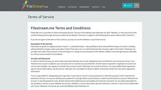 Terms of Service - FileStream.me