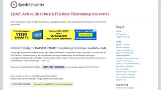 LDAP, Active Directory & Filetime Timestamp Converter