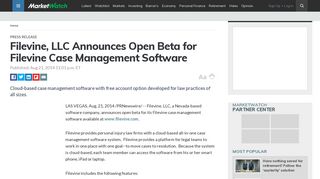 Filevine, LLC Announces Open Beta for Filevine Case Management ...