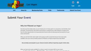 Fillaseat Las Vegas - Submit Your Event
