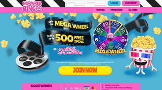 Showreel Bingo | Spin the Mega Wheel to win up to 500 free spins