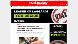 Cinema voucher-pusher tells customers: Cancel your credit cards, we ...