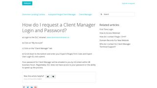 How do I request a Client Manager Login and Password? – Dominion ...