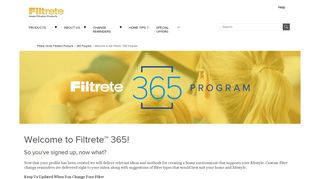 Welcome to the Filtrete™ 365 Filter Change Reminder Program