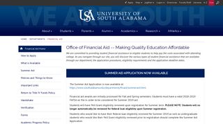 Office of Financial Aid - University of South Alabama