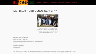 MONDAYS – END GENOCIDE 3-27-17 – BLAction365