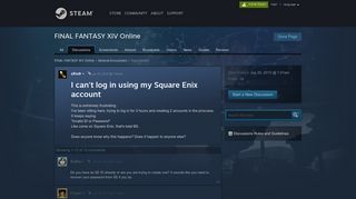 I can't log in using my Square Enix account :: FINAL FANTASY XIV ...