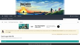 Can't Login With FB | Final Fantasy Brave Exvius Forum