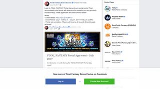Login to FINAL FANTASY Portal App and... - Final Fantasy Brave ...