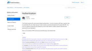 Authentication – Finale Inventory
